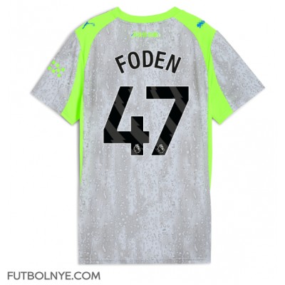 Camiseta Manchester City Phil Foden #47 Tercera Equipación para mujer 2025-26 manga corta Camiseta Manchester City Phil Foden #47 Tercera Equipación para mujer 2025-26 manga corta